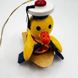 MINT Vtg 1984 Erzgebirge Germany Ornament Ducks Boat Toy Hand Painted Wood